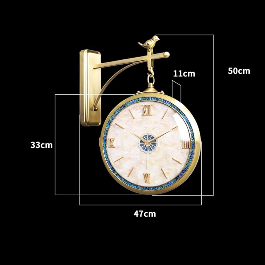 vintage wall clock / ゴールド 掛時計 ウォールデコ Amazon.com: J3DFGFLR Double Sided Wall Clock Wall Hanging